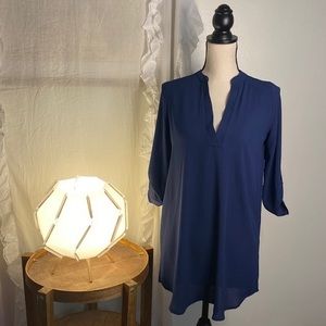 Lush Navy Short Sleeve Tunic Top‎ Size XS